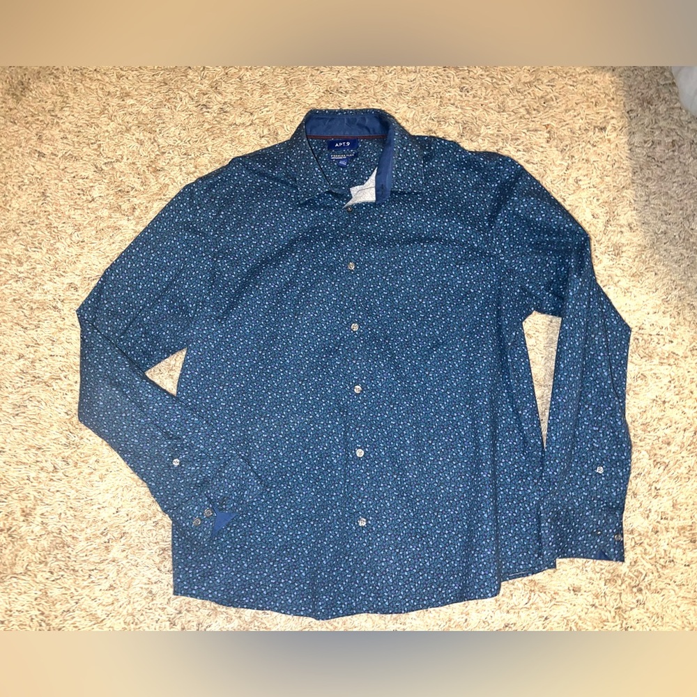 Men’s teal bluish xl apt 9 button down dress shirt super nice